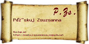 Páskuj Zsuzsanna névjegykártya