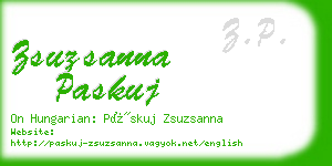 zsuzsanna paskuj business card